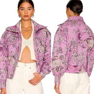 Hemant & Nandita Quilted Mavi Bomber Jacket In Orchid Purple Women's Size S NWT